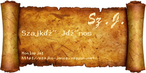 Szajkó János névjegykártya